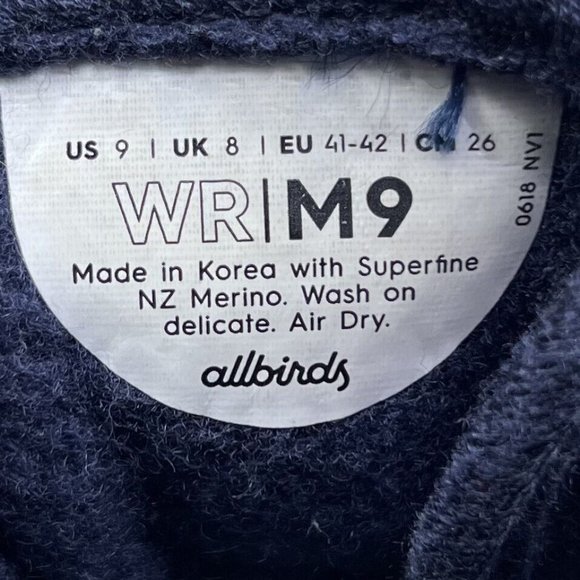 Allbirds Wool Runner Shoes Blue White Men's Size 9 - Picture 9 of 9